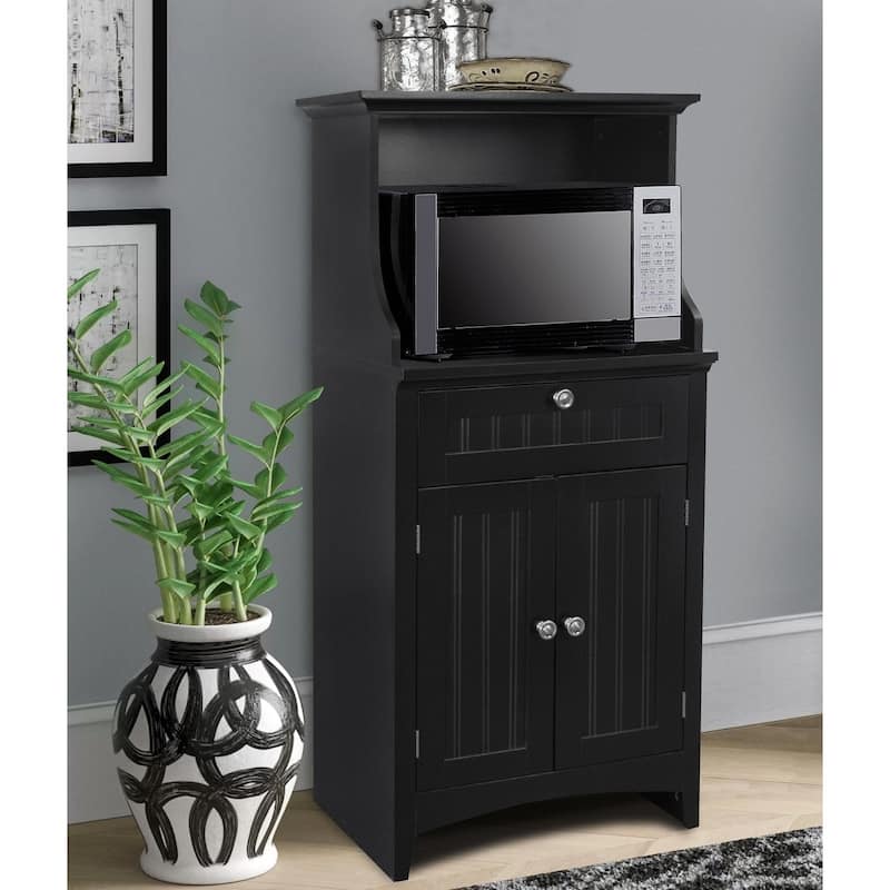 OS Home and Office Microwave/Coffee Maker Utility Cabinet - Laminate - Black