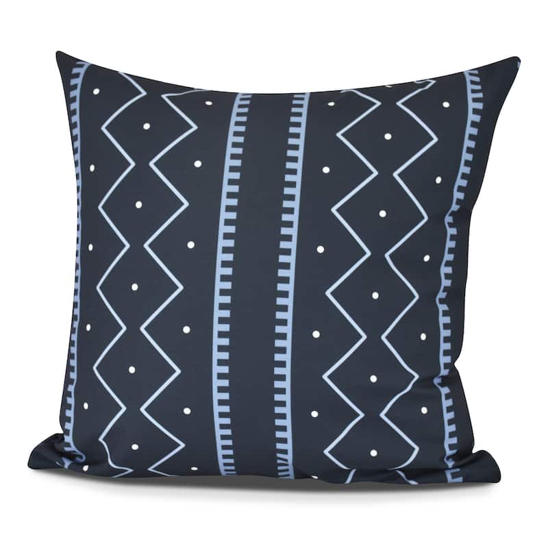 Mudcloth Geometric Print Pillow - 20" x 20" - Navy