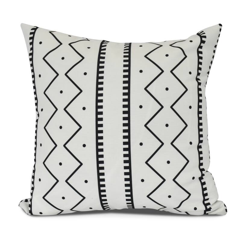 Mudcloth Geometric Print Pillow - 16" x 16" - Ivory
