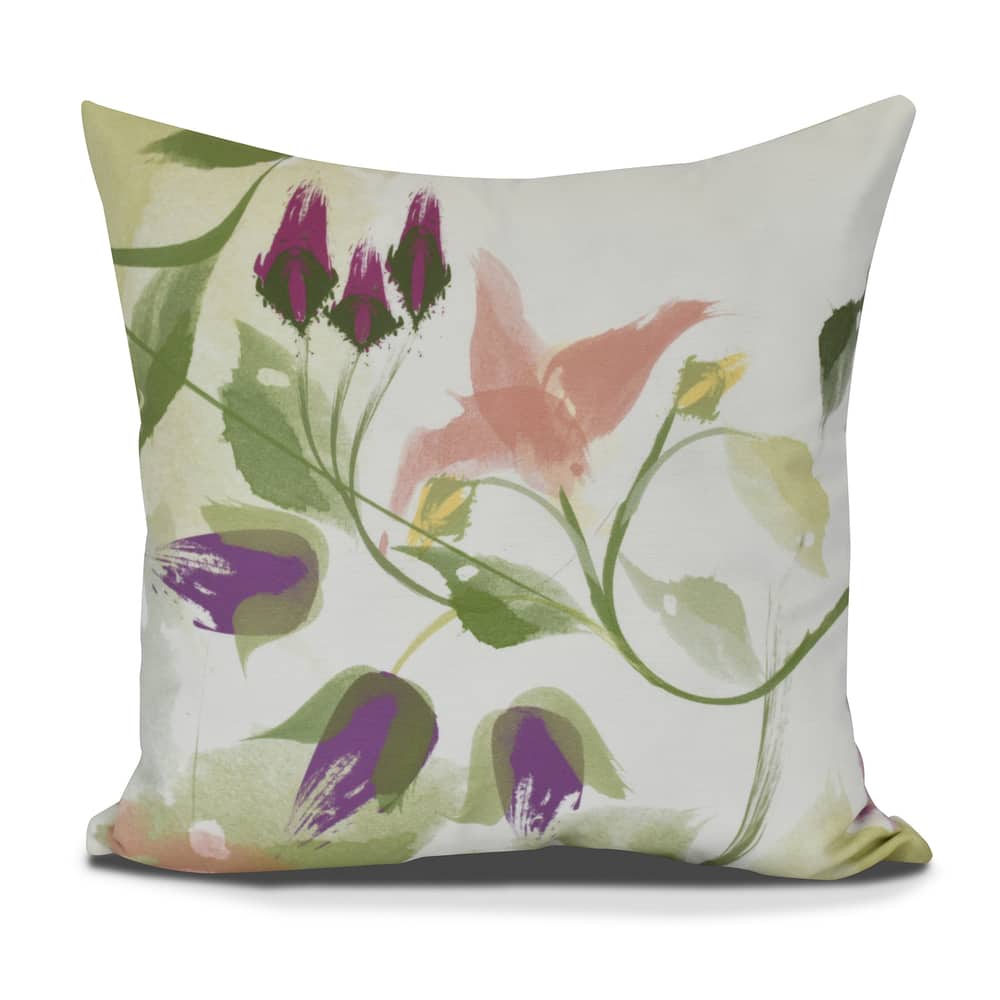 Windy Bloom Floral Print Pillow