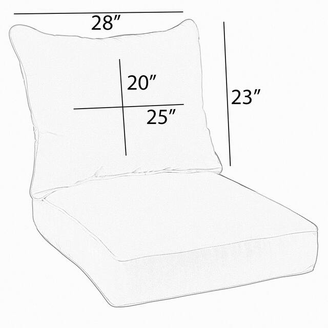 Mabley Sunbrella Lido Indigo Indoor/ Outdoor Chair Corded Cushion and Pillow Set
