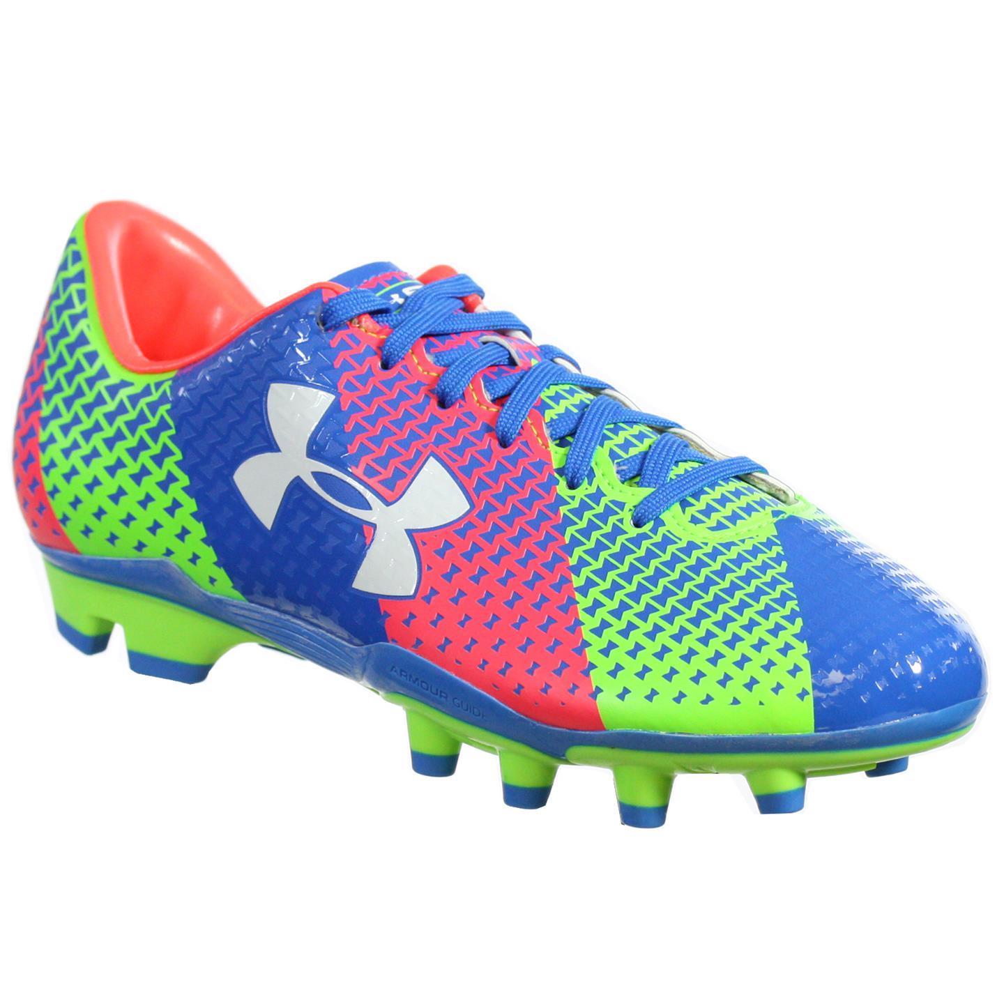 blue and orange under armour cleats