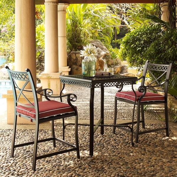 Shop Palermo Cast Aluminum 3 Piece Bar Height Bistro Set With