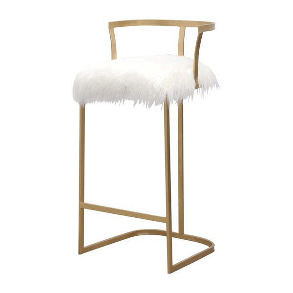 gold fur bar stools