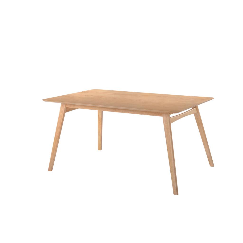 Simplicity White and Light Oak 60" Dining Table with Tapered Waterfall Edge