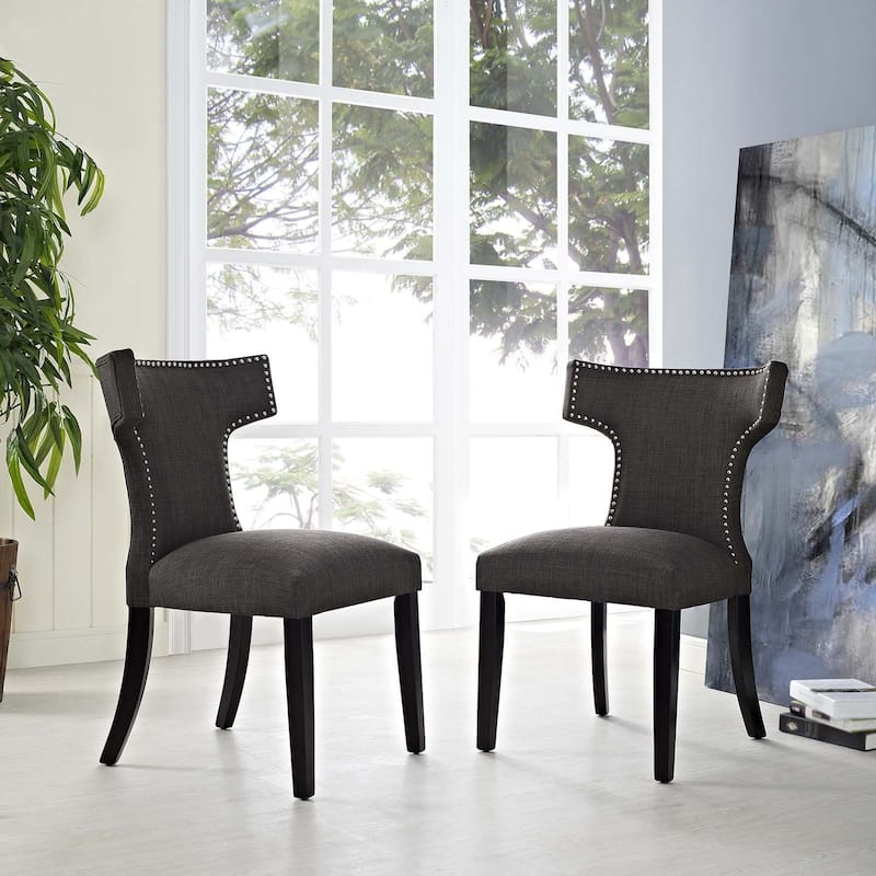 Modway Fabric Curve Dining Chair (Set of 2)