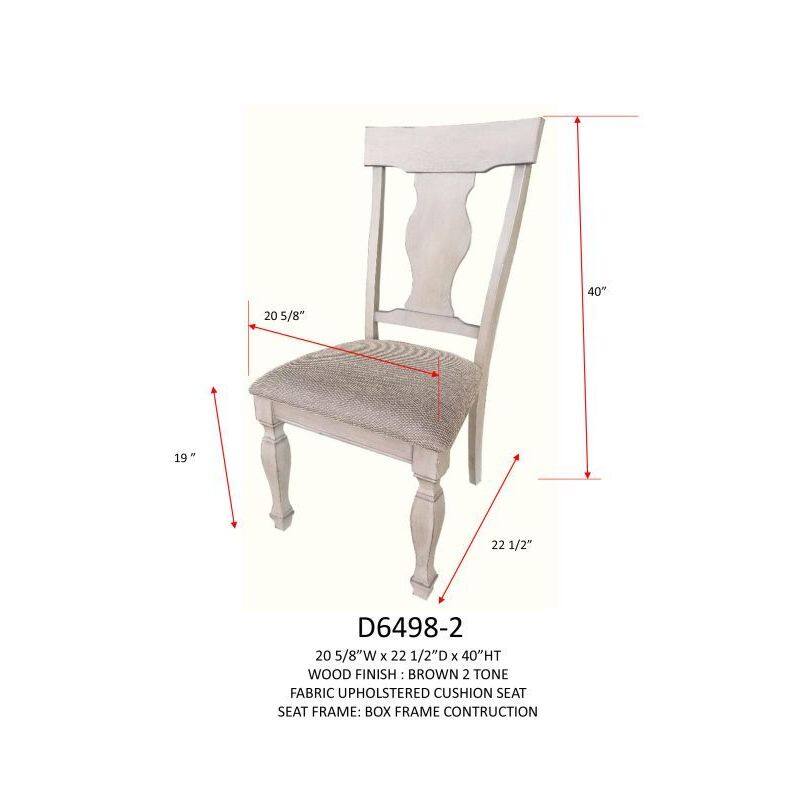 K and B Furniture Two-tone Brown Wood Upholstered Dinette Dining Room Dining Chairs (Set of 2)