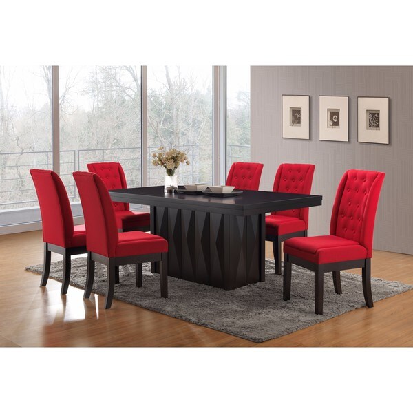 shop k and b furniture co inc kitchen dinette red fabric wood legs