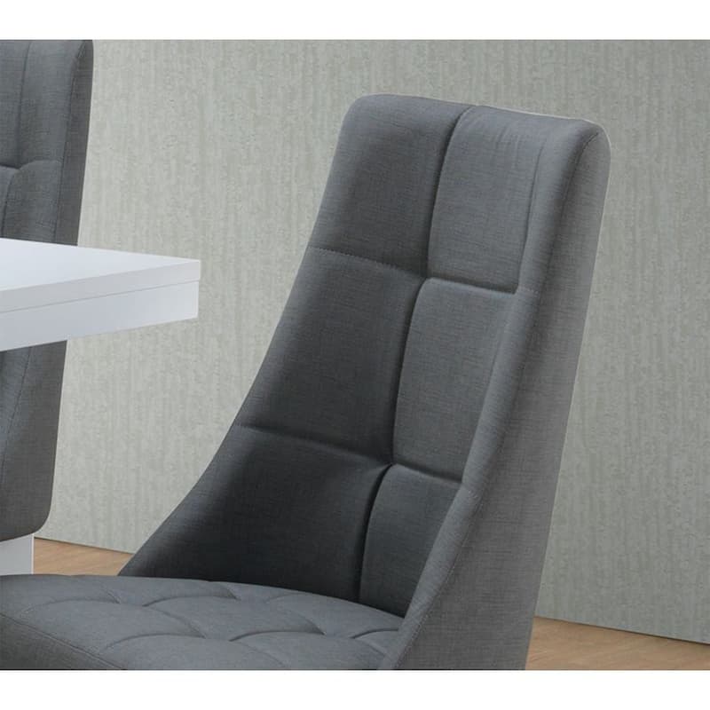 Grey Vinyl Kitchen Dinette Dining Chairs (Set of 2)