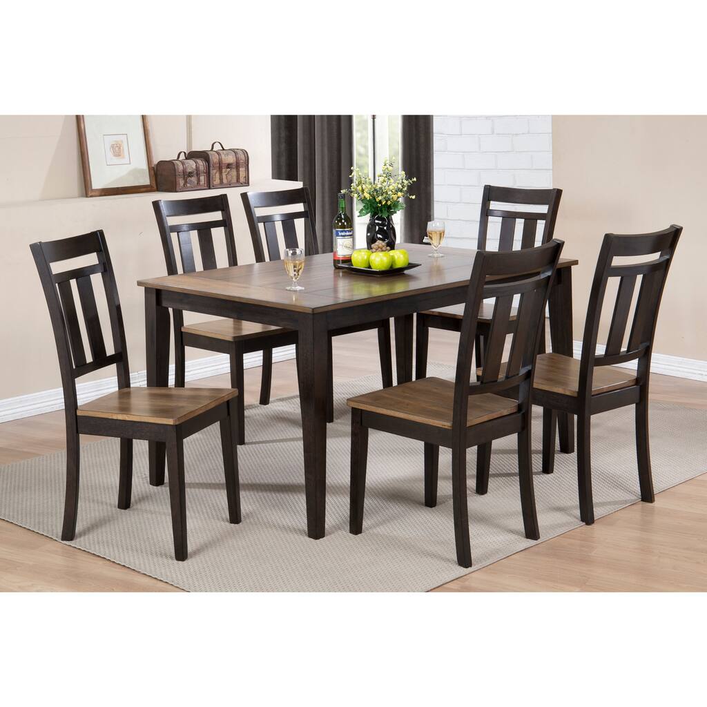 Acacia Two-tone Black Wood Rectangle Kitchen Dinette Dining Room Table