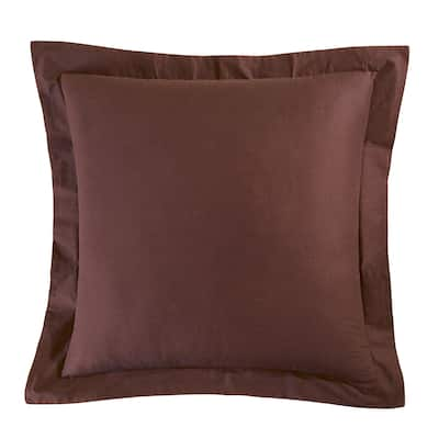 Brown Cotton Euro Sham