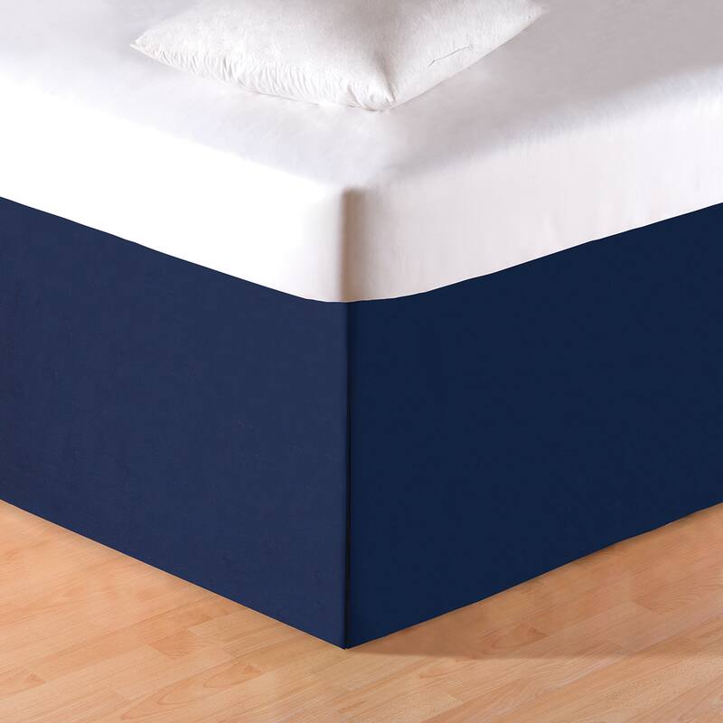 Solid Blue Bed Skirt - King