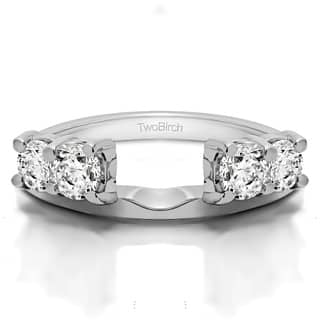 sterling silver traditional style ring wrap enhancer with cubic zirconia 05 cts - Wedding Ring Wraps sterling silver traditional style ring wrap enhancer with cubic zirconia 05 cts - Wedding Ring Wraps