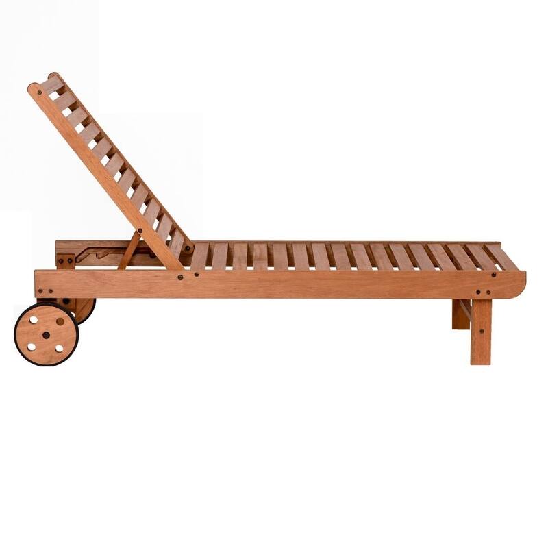 Amazonia Outdoor Patio Garopaba Natural Wood 2-piece Patio Lounger Set - N/A