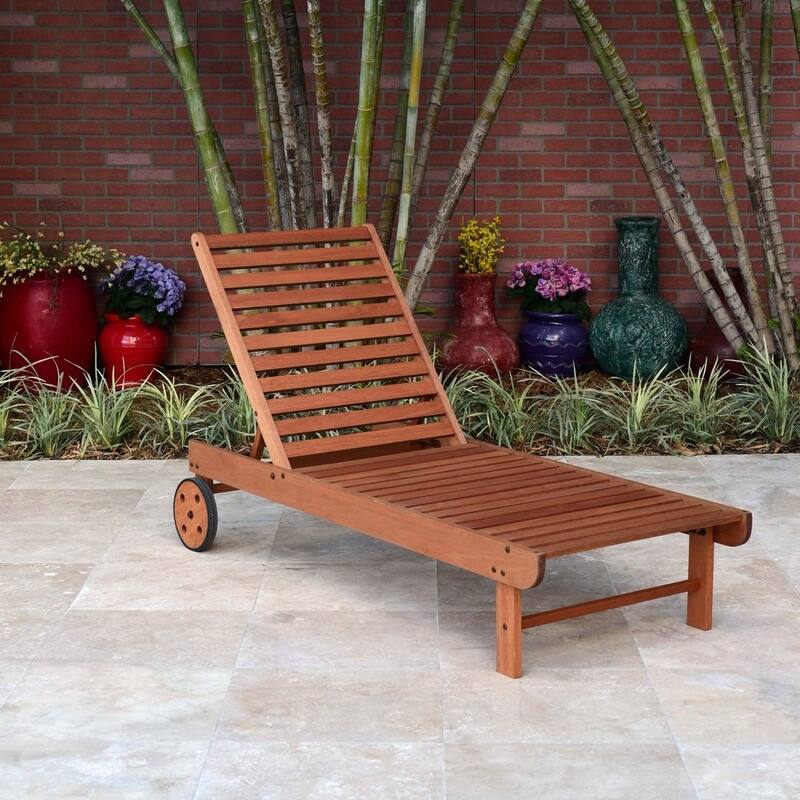 Amazonia Outdoor Patio Garopaba Natural Wood 2-piece Patio Lounger Set - N/A