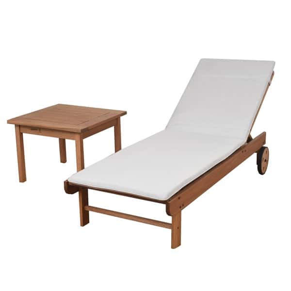 slide 9 of 9, Amazonia Outdoor Patio Garopaba Natural Wood 2-piece Patio Lounger Set - N/A Brown
