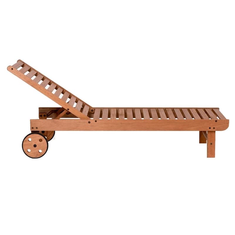 Amazonia Outdoor Patio Garopaba Natural Wood 2-piece Patio Lounger Set - N/A