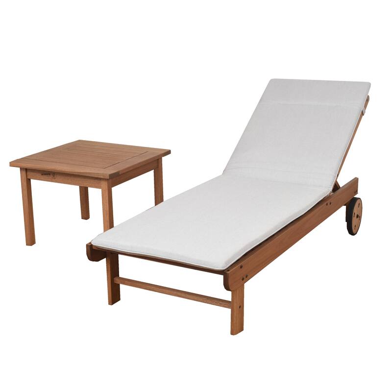 Amazonia Outdoor Patio Garopaba Natural Wood 2-piece Patio Lounger Set - N/A