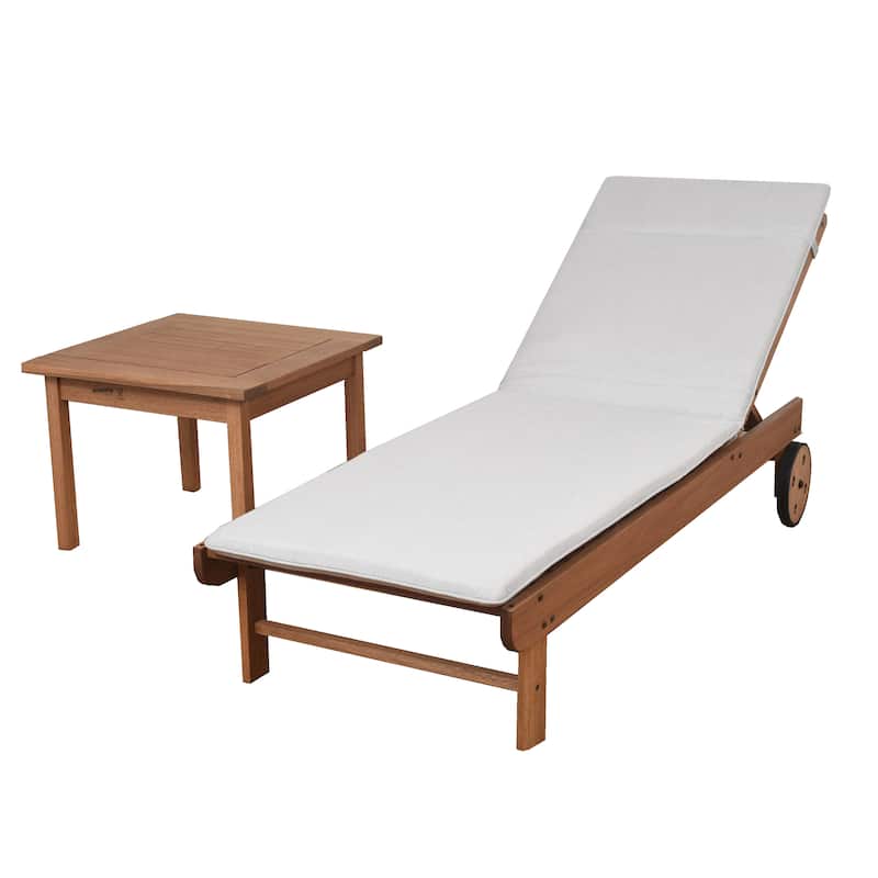 Amazonia Outdoor Patio Garopaba Natural Wood 2-piece Patio Lounger Set - N/A