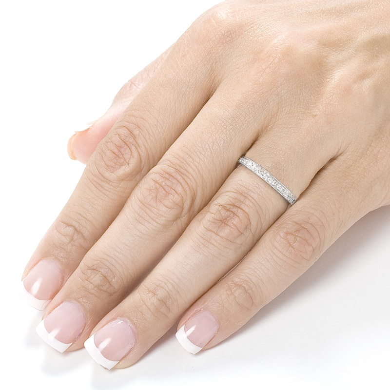 Annello by Kobelli 14k White Gold 1/8ct TDW Diamond Pave-set Womens Wedding Band (G-H, I1-I2)