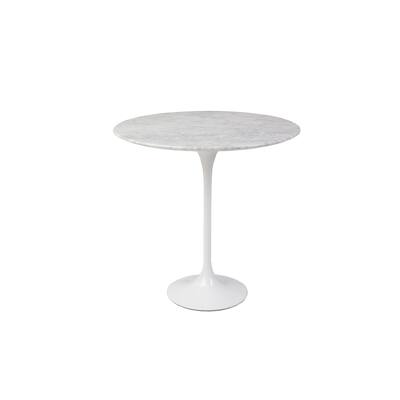 Hans Andersen Home White Aluminum and Marble 20.5-inch Tulip Side Table