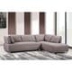 preview thumbnail 3 of 1, Modern Elvis Right Side Chaise Sectional Sofa with Metal Legs