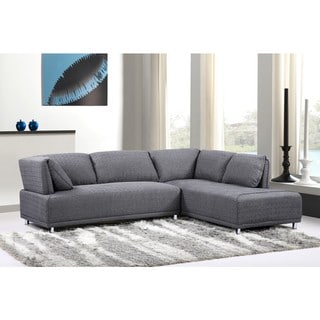 Modern Elvis Right Side Chaise Sectional Sofa with Metal Legs