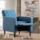 Mervynn Mid-Century Modern Button Tufted Fabric Recliner by Christopher Knight Home - Muted Blue