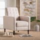 Mervynn Mid-Century Modern Button Tufted Fabric Recliner by Christopher Knight Home - Wheat