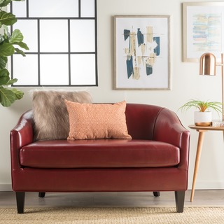 Justine Faux Leather Loveseat by Christopher Knight Home