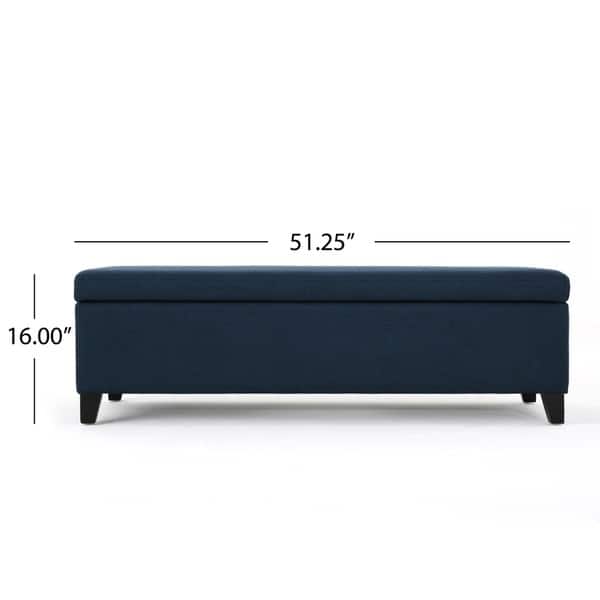 dimension image slide 3 of 5, York Fabric Storage Ottoman Bench by Christopher Knight Home