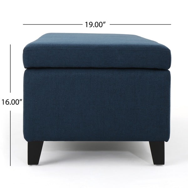 dimension image slide 4 of 5, York Fabric Storage Ottoman Bench by Christopher Knight Home