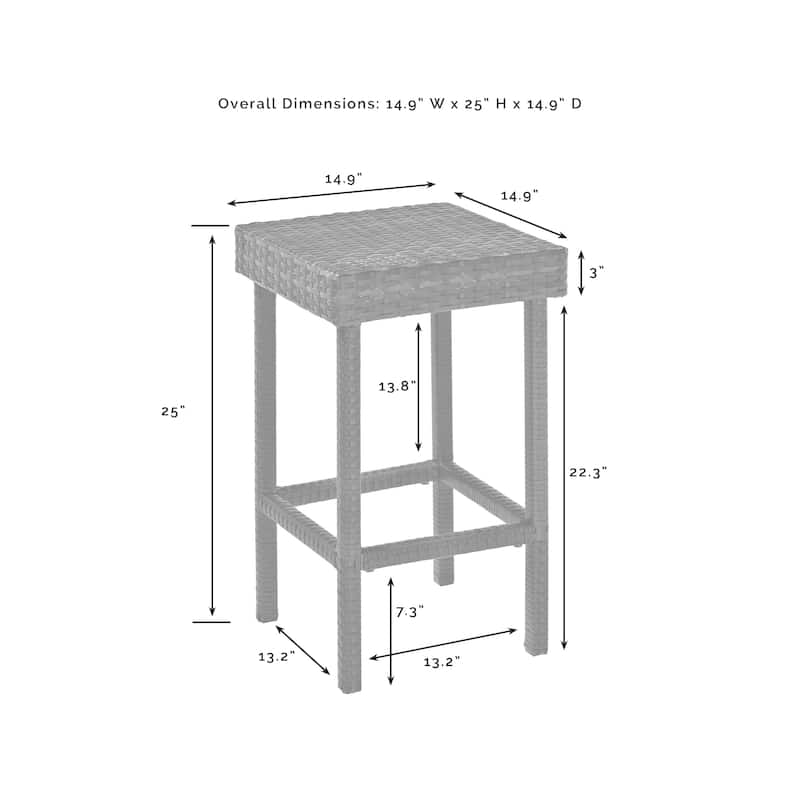 Crosley Palm Harbor Outdoor Wicker 24" Counter Height Stool (Set of 2) - N/A