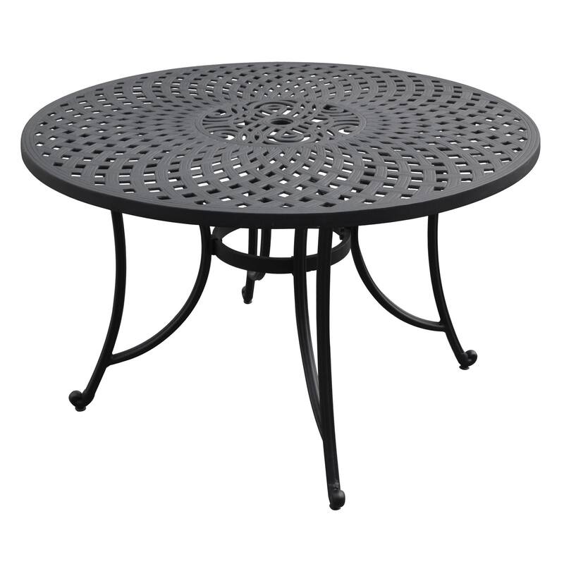 Crosley Sedona Charcoal Black Cast Aluminum 46-inch Dining Table - 46 "W x 46 "D x	28.13 "H