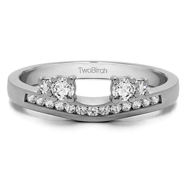 Shop 10k White Gold Solitaire Anniversary Ring Wrap Enhancer With