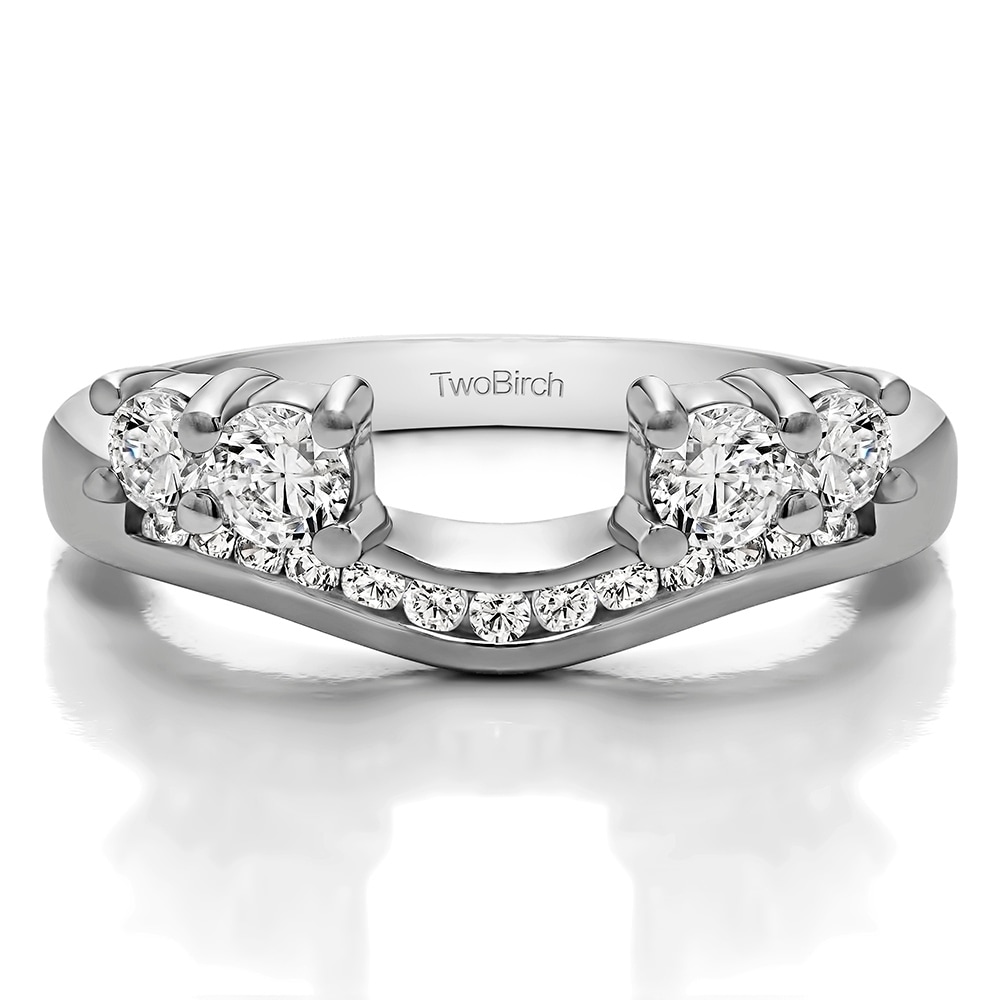 Diamond Enhancer Ring Guard Wrap Solitaire Wedding  Sterling Silver