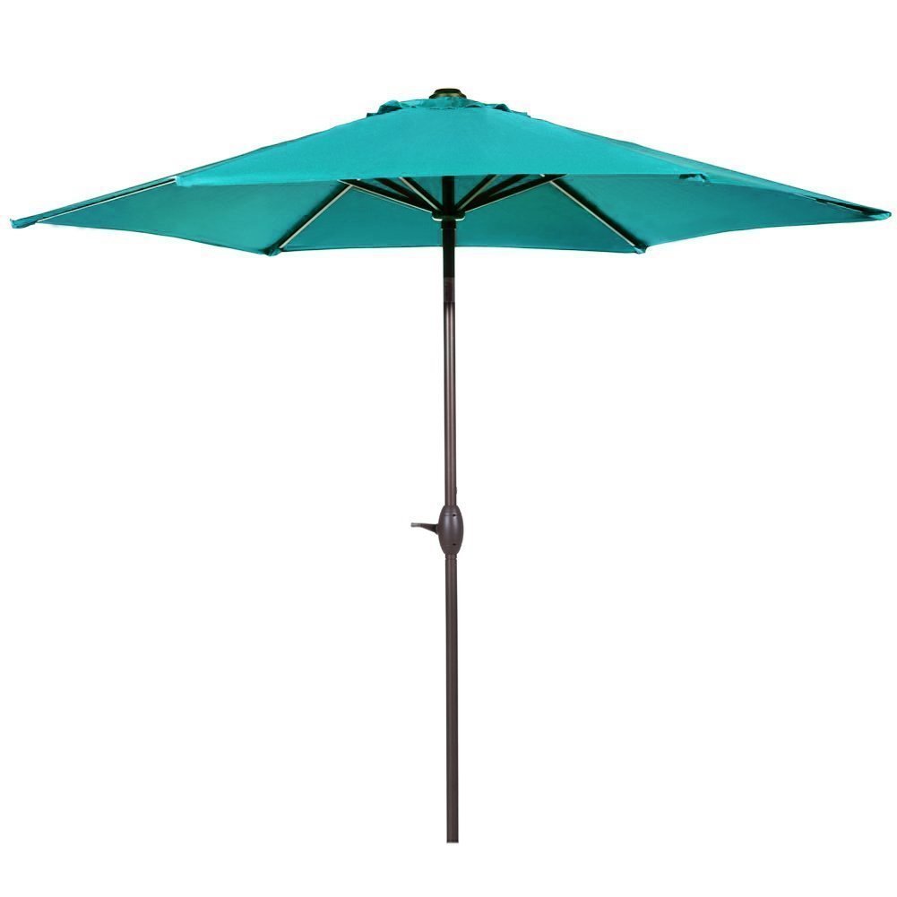 Shop Black Friday Deals On Abba Patio 9 Feet Patio Umbrella With Push Button Tilt And Crank Turquoise Overstock 15050111