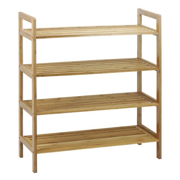 Shop Black Friday Deals On Oceanstar 4 Tier Natural Finish Bamboo Shoe Rack Overstock 15050222