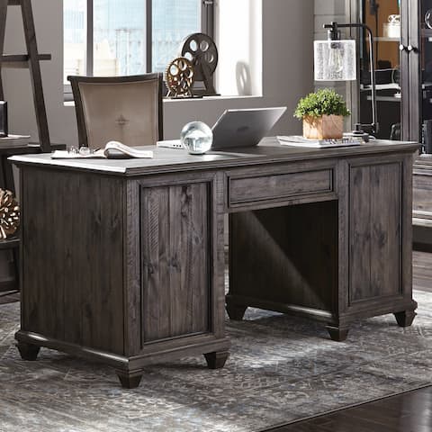 Keyboard Tray Rustic Desks Computer Tables Online At Sutton Place Executive Desk In Weathered Charcoal