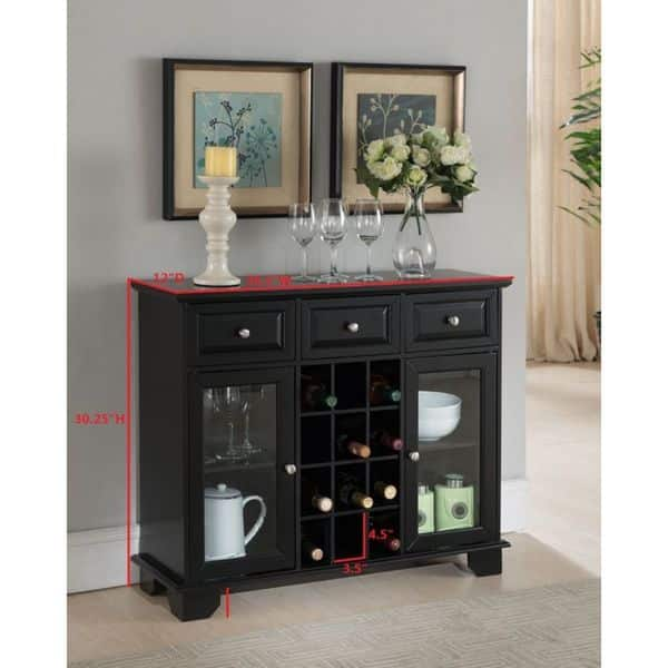 Shop Copper Grove Sonfjallet Black Wood Storage Wine Cabinet