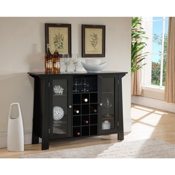 K And B Furniture Co Inc Black Wood Storage Wine Cabinet K And B Furniture Co Inc Black Wood Storage Wine Cabinet