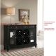 preview thumbnail 2 of 1, Gracewood Hollow Roth Black and Walnut Wood Storage Wine Cabinet