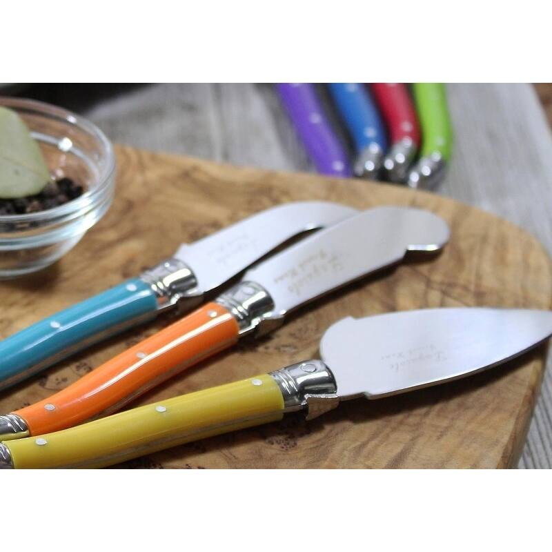 French Home 7 Piece Laguiole Jewel Colors Cheese Knife and Spreader Set