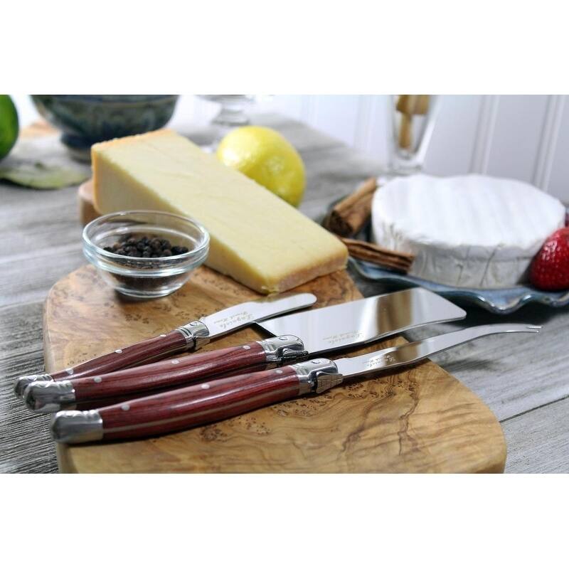 French Home 3 Piece Large Laguiole Pakkawood Cheese Set
