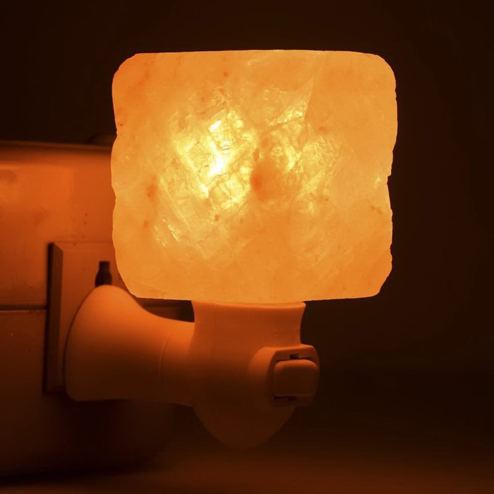 2 Pack Himalayan Natural Rock Crystal Globe Salt Night Lamps LED Air Purifier 