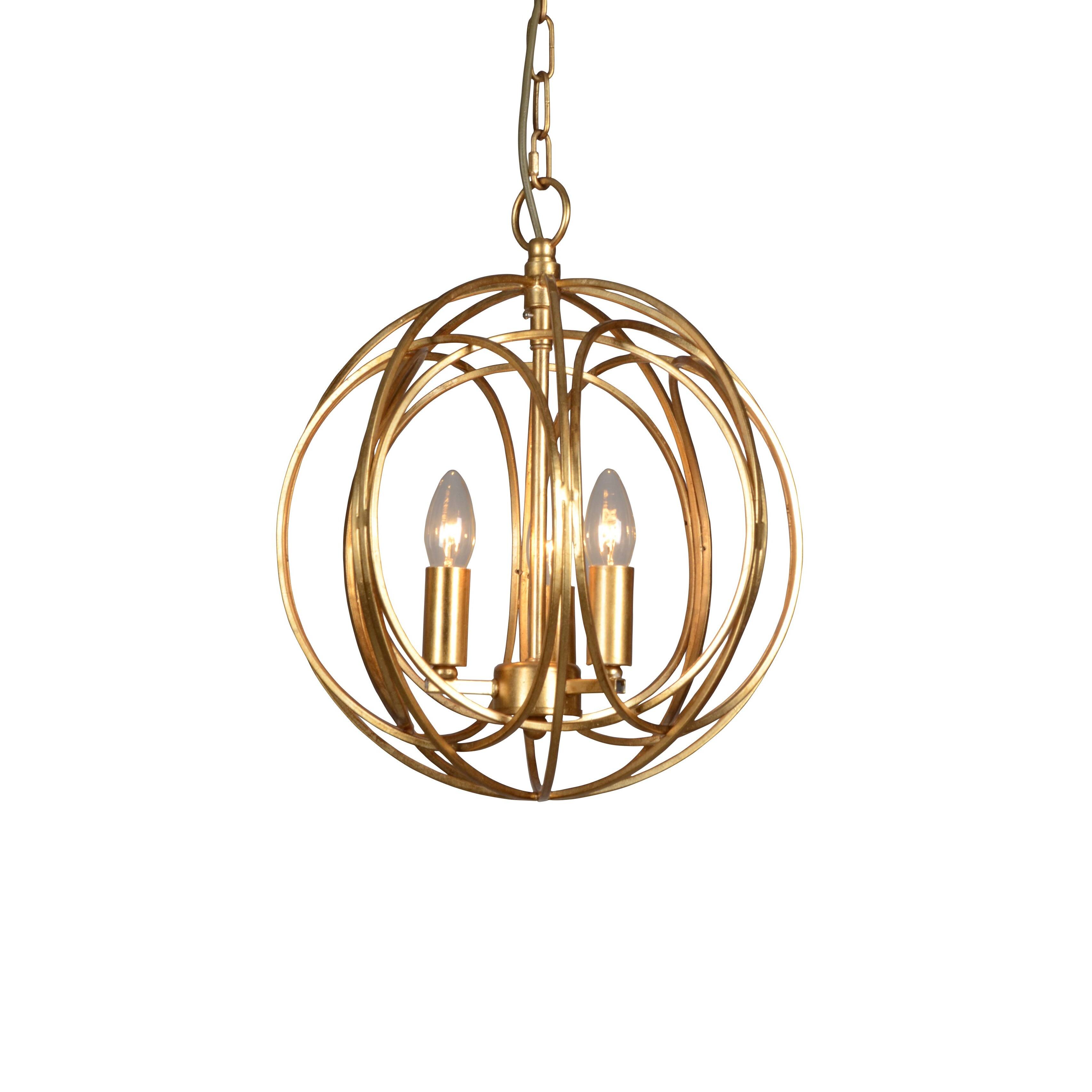 Y-Decor 3 Light Orb Chandelier in Gold finish (Gold) - Chandeliers For Bedrooms by Overstock.com