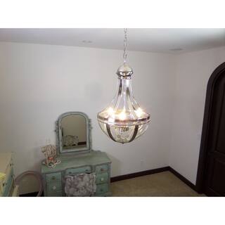 Y-Decor 3 Light Chandelier in Nickel finish (Nickel) - Chandeliers For Bedrooms by Overstock.com