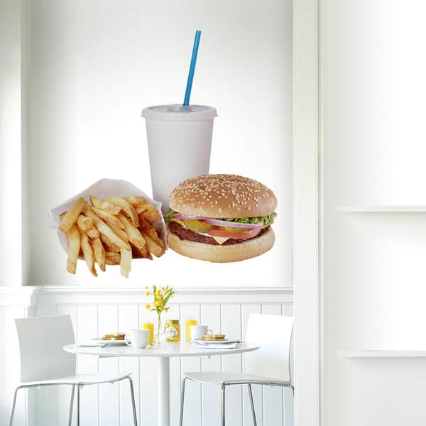 Full Color Tasty Hamburger Fast Food Kitchen Full Color Wall Decal Sticker  Sticker Decal size 33x39 FRST - Bed Bath & Beyond - 15051775