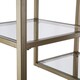 preview thumbnail 10 of 9, SEI Furniture Jensen Metal/Glass Asymmetrical Etagere/Bookcase - Matte Khaki