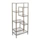 preview thumbnail 4 of 9, SEI Furniture Jensen Metal/Glass Asymmetrical Etagere/Bookcase - Matte Khaki